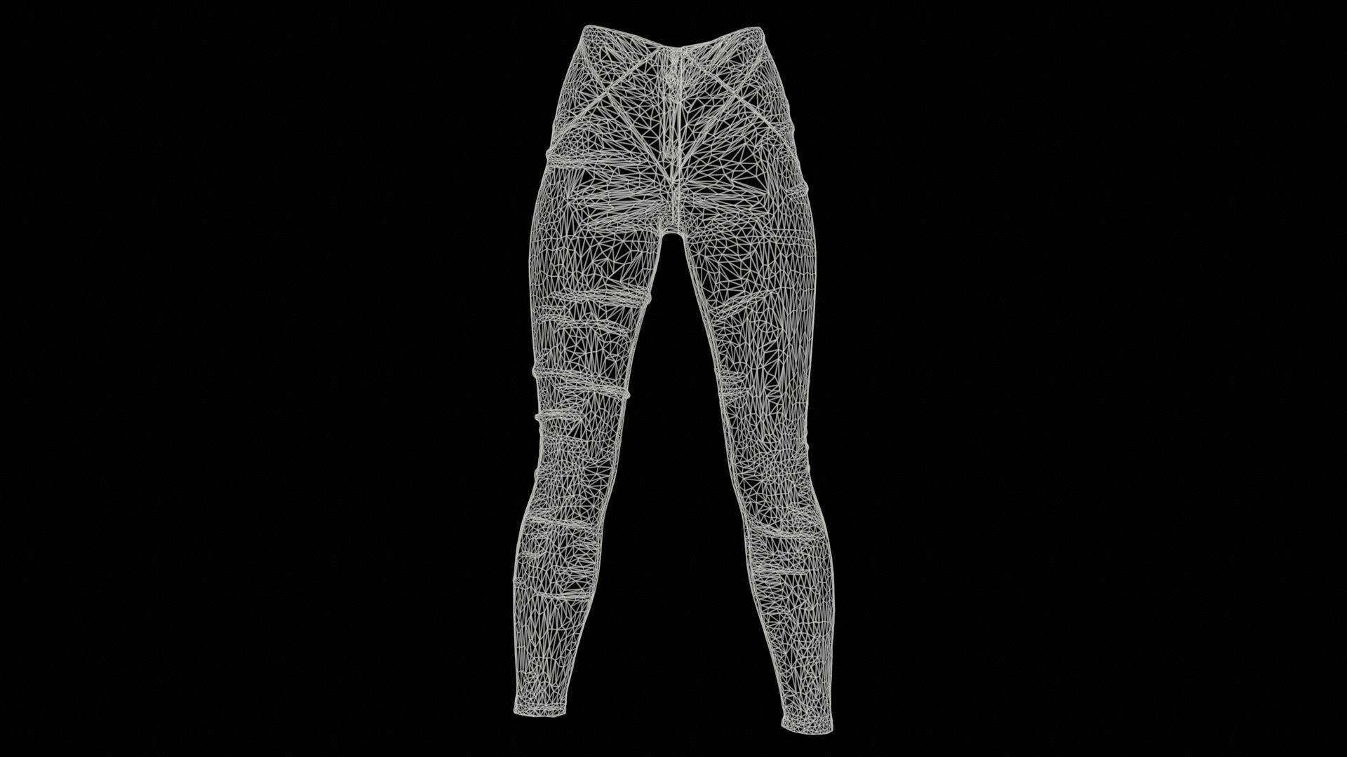 Cross Stitched Leggings Low-poly 3D model_11