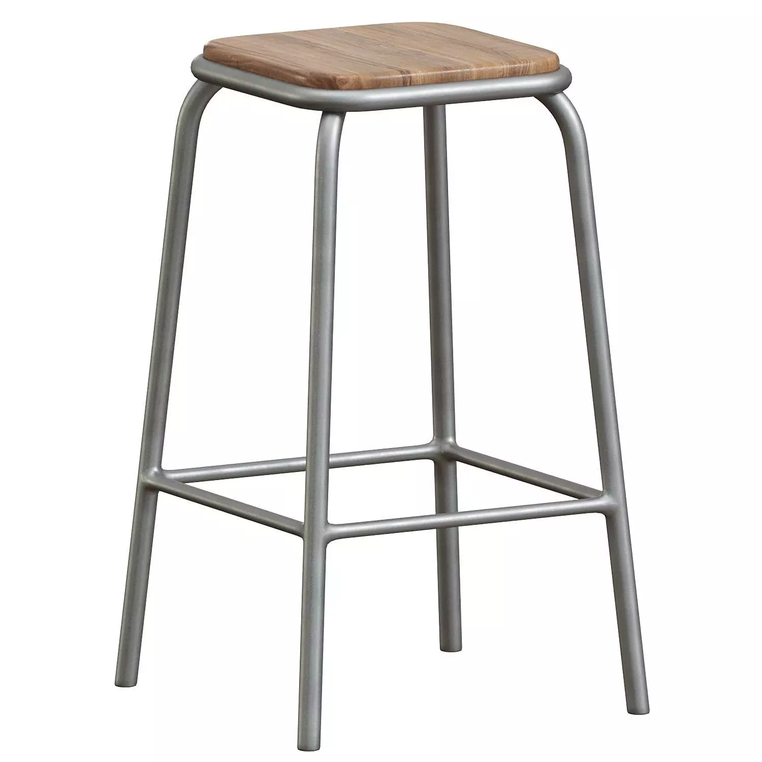 Pedro Bar Stool Raw Varnish Walnut 65cm 3D model_0