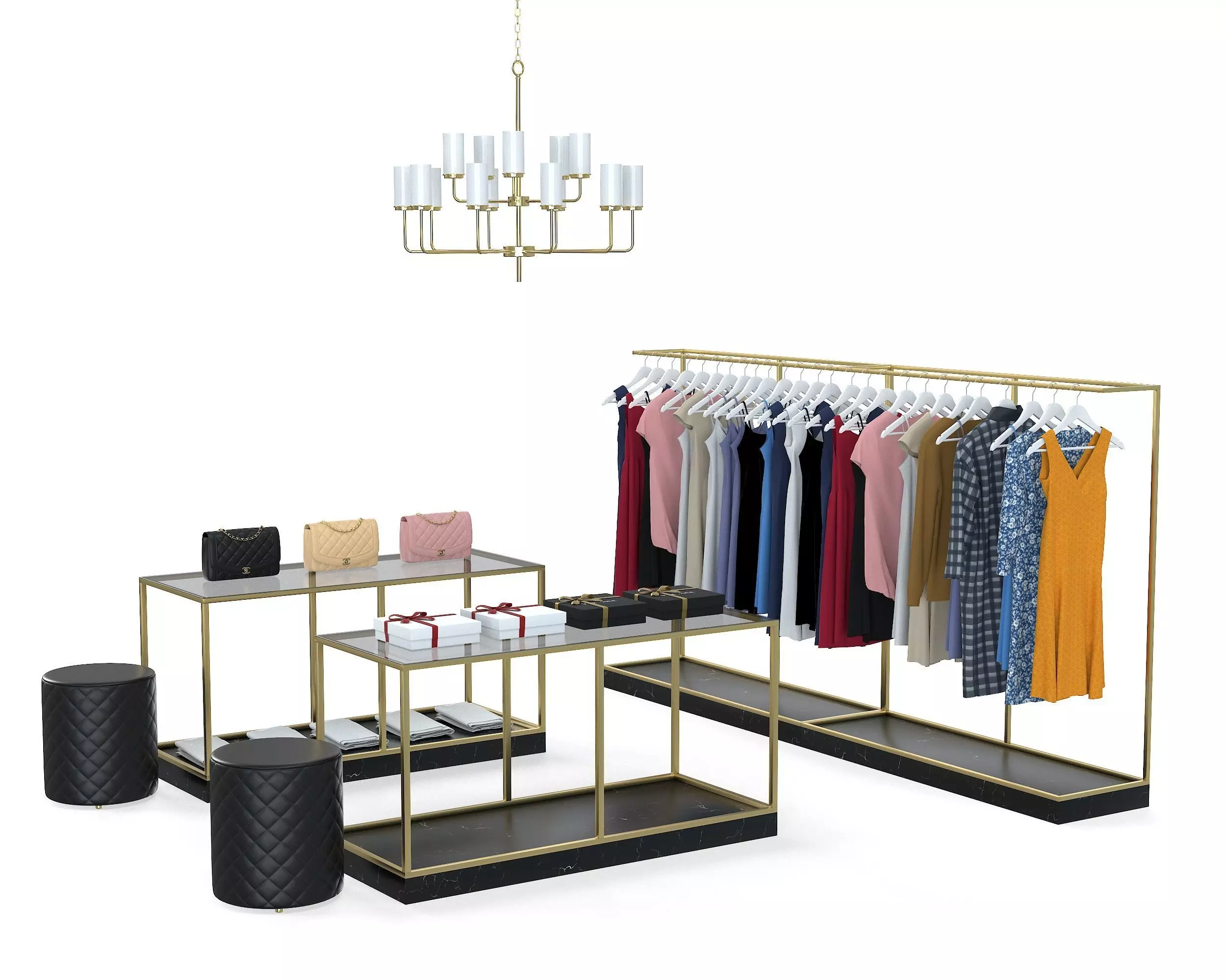 Cloth Shop Store Boutique interior Low-poly 3D model
