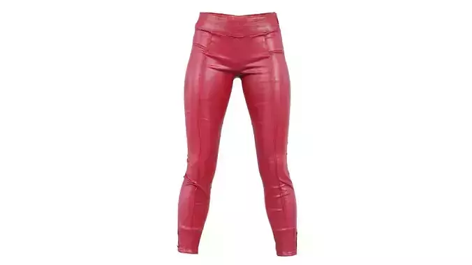 Frontal Detail Leather Trousers