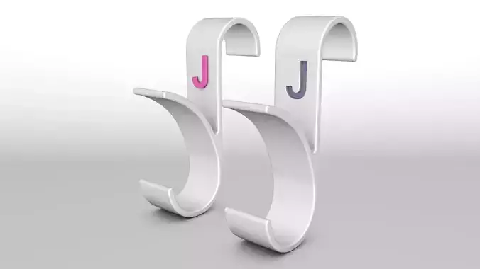 Letter J 3D Printed Towel Hook Wall Hanger  3D print model 3D print model