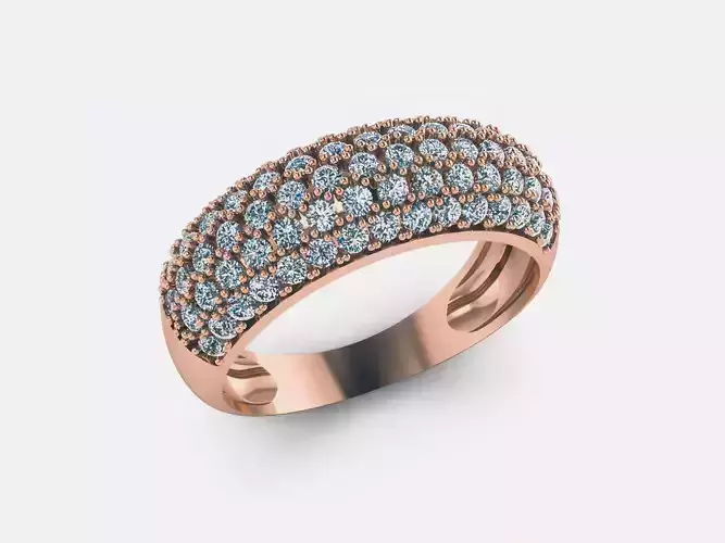 Women Diamond Band Ring 3dm render details