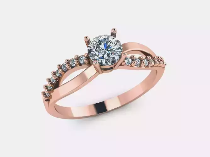 Solitaire Ring 3dm render details