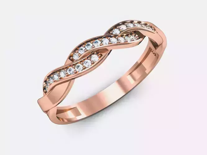 Women Diamond Band Ring 3dm render details