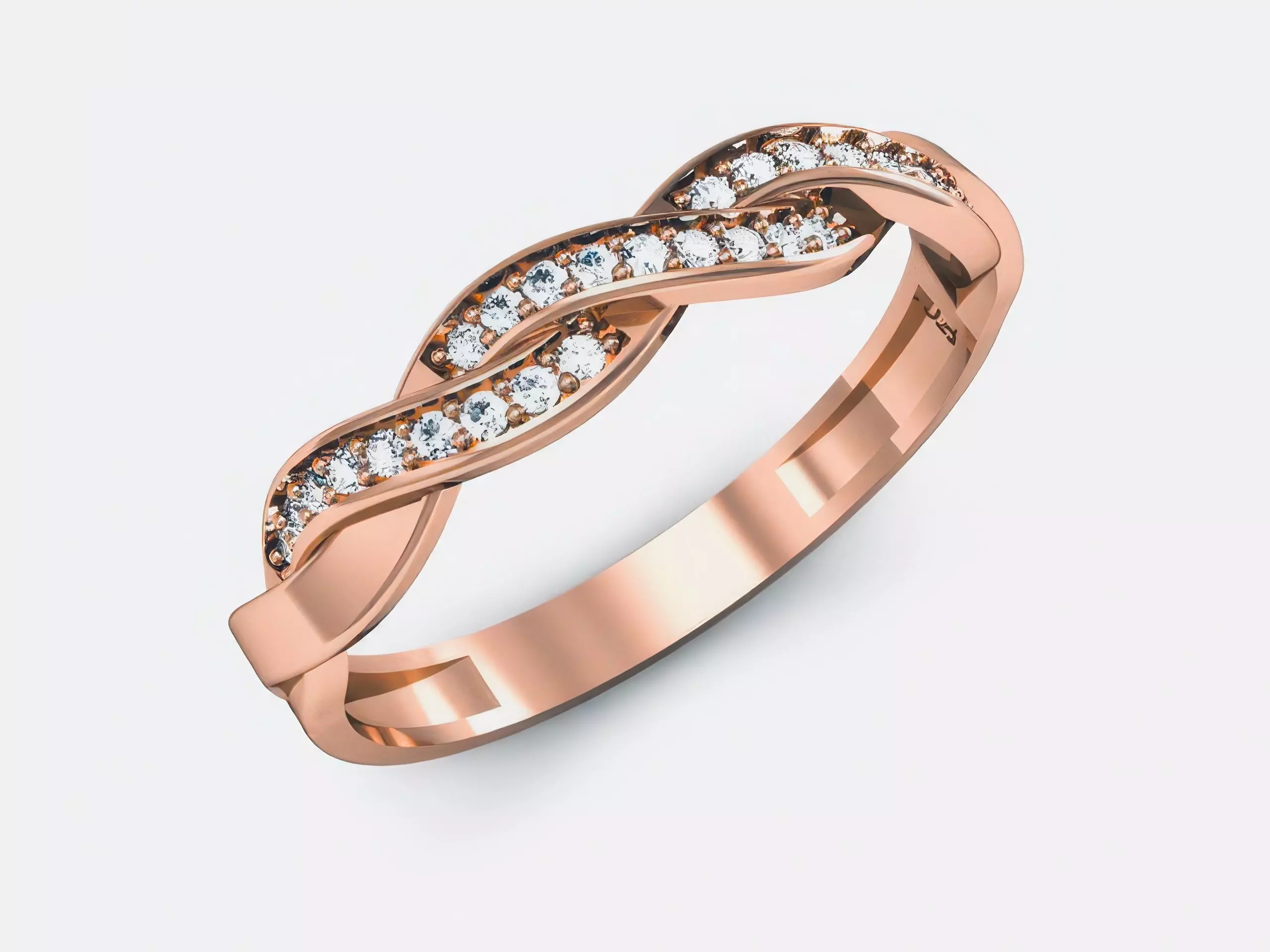 Women Diamond Band Ring 3dm render details 3D print model_0