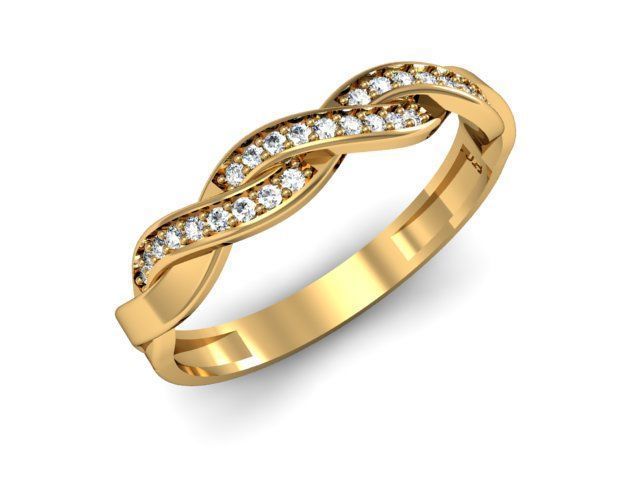 Women Diamond Band Ring 3dm render details 3D print model_1