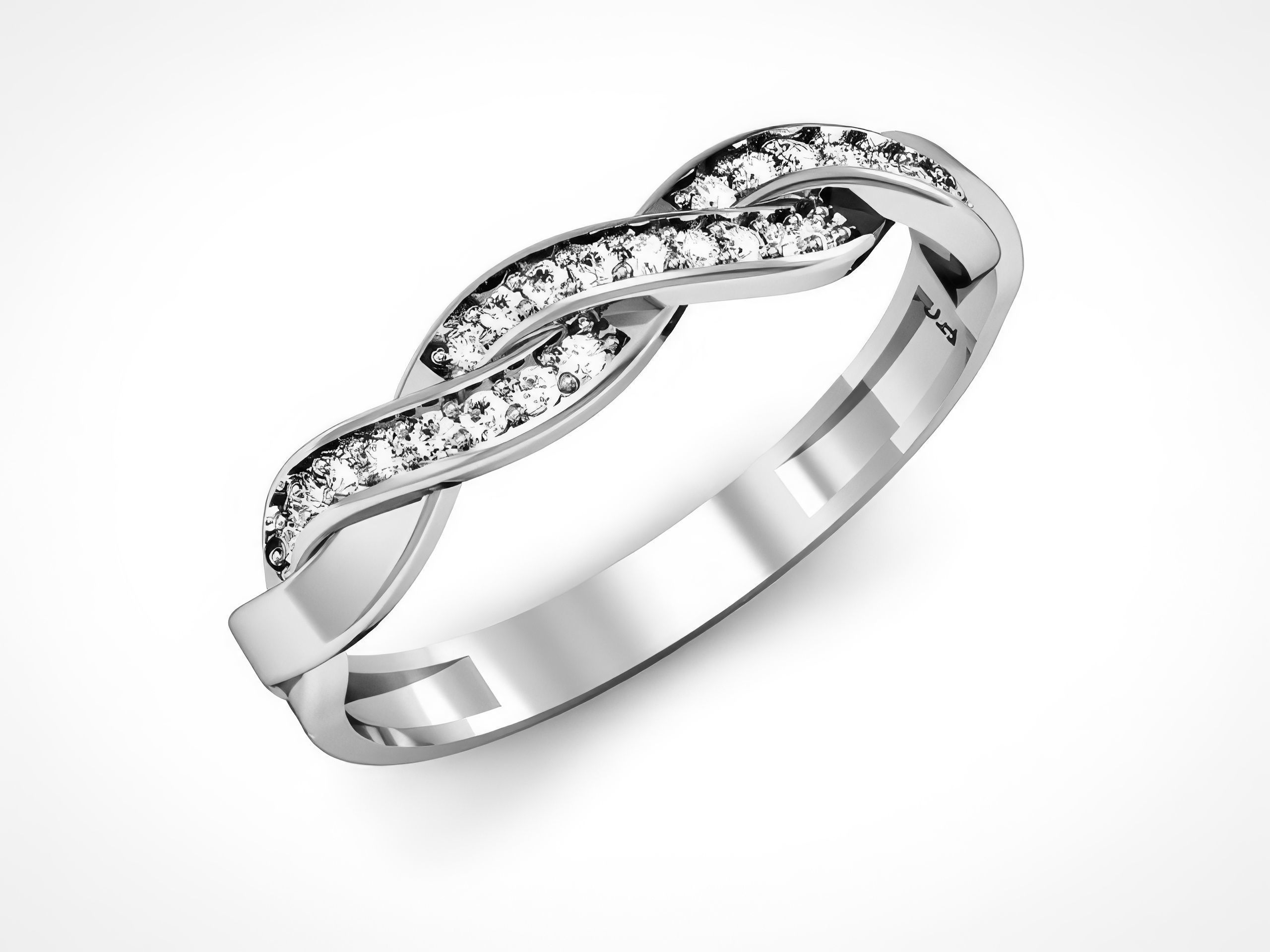 Women Diamond Band Ring 3dm render details 3D print model_2