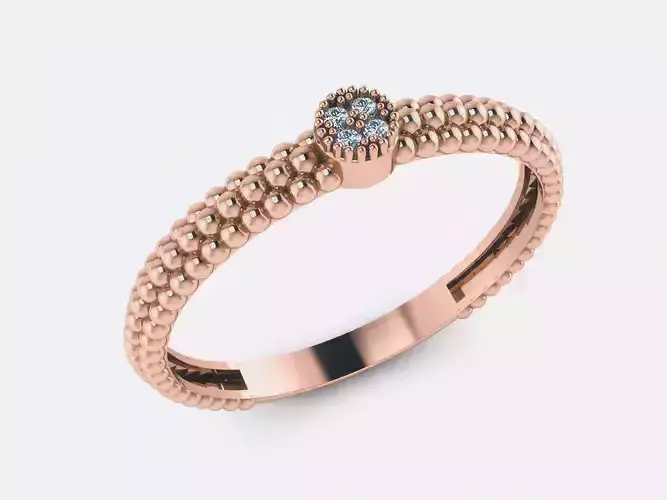 Women Diamond Ring 3dm render details