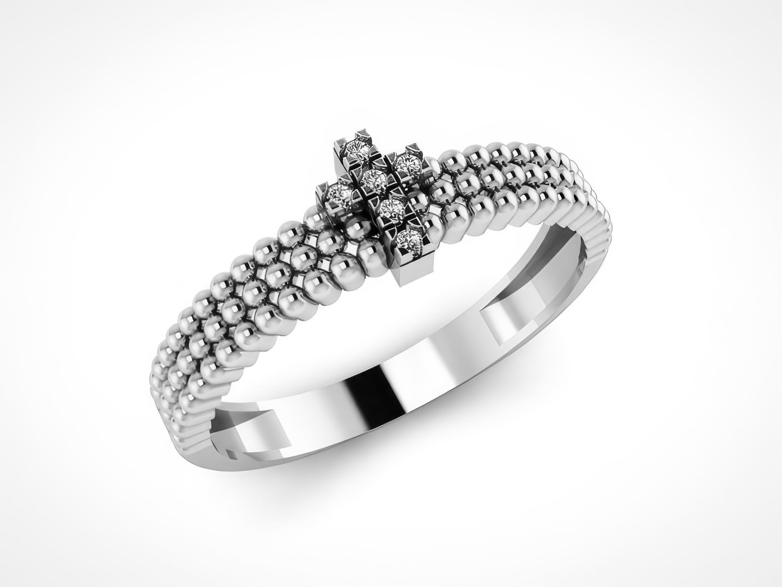 Women Diamond Ring 3dm render details 3D print model_2