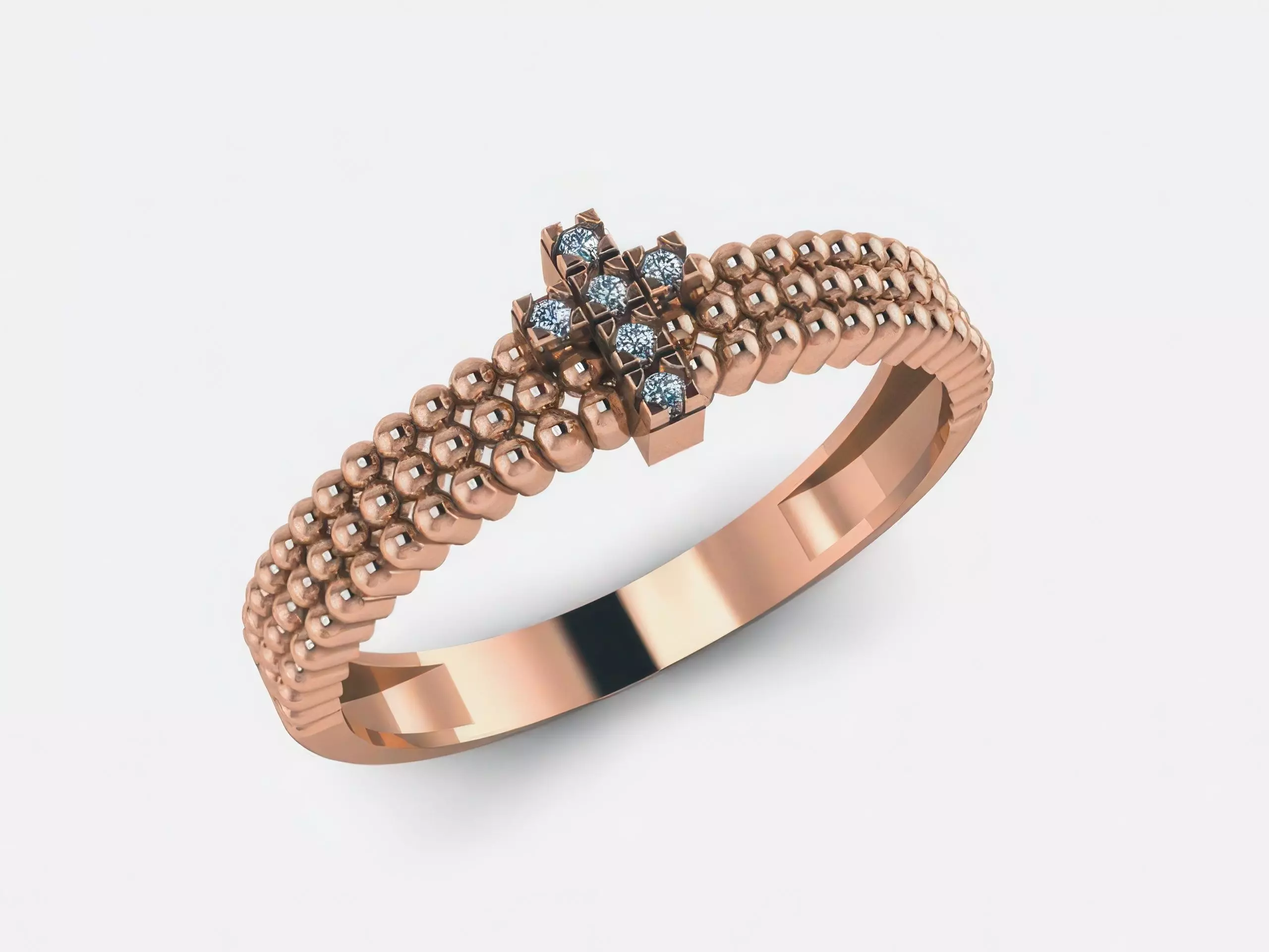 Women Diamond Ring 3dm render details 3D print model_0