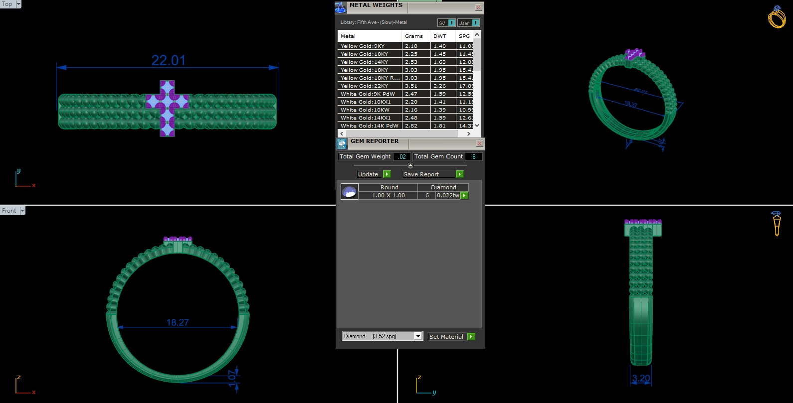 Women Diamond Ring 3dm render details 3D print model_3
