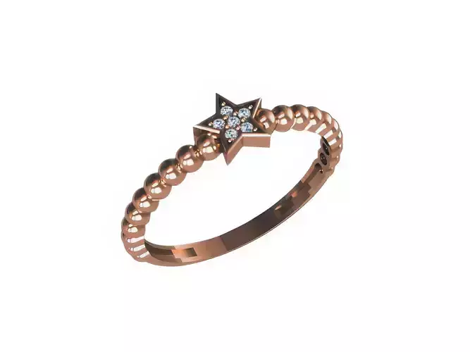 Star Women Diamond Ring 3dm render details