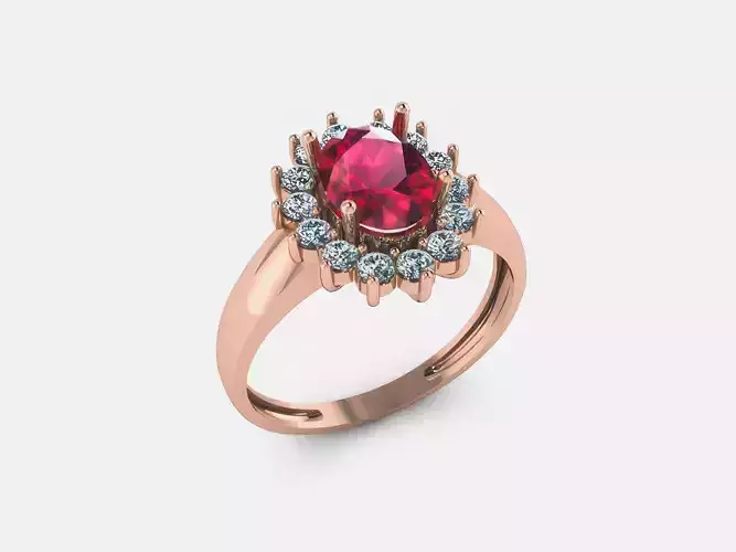 Women Diamond Ring 3dm render details