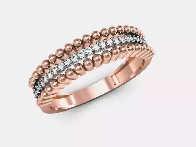 Women Diamond Band Ring 3dm render details
