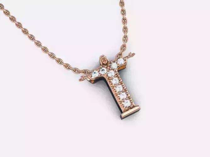 Jesus Diamond Charm Pendant 3dm render details