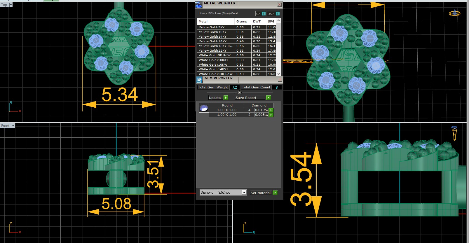 Star Diamond Charm Pendant 3dm render details 3D print model_3