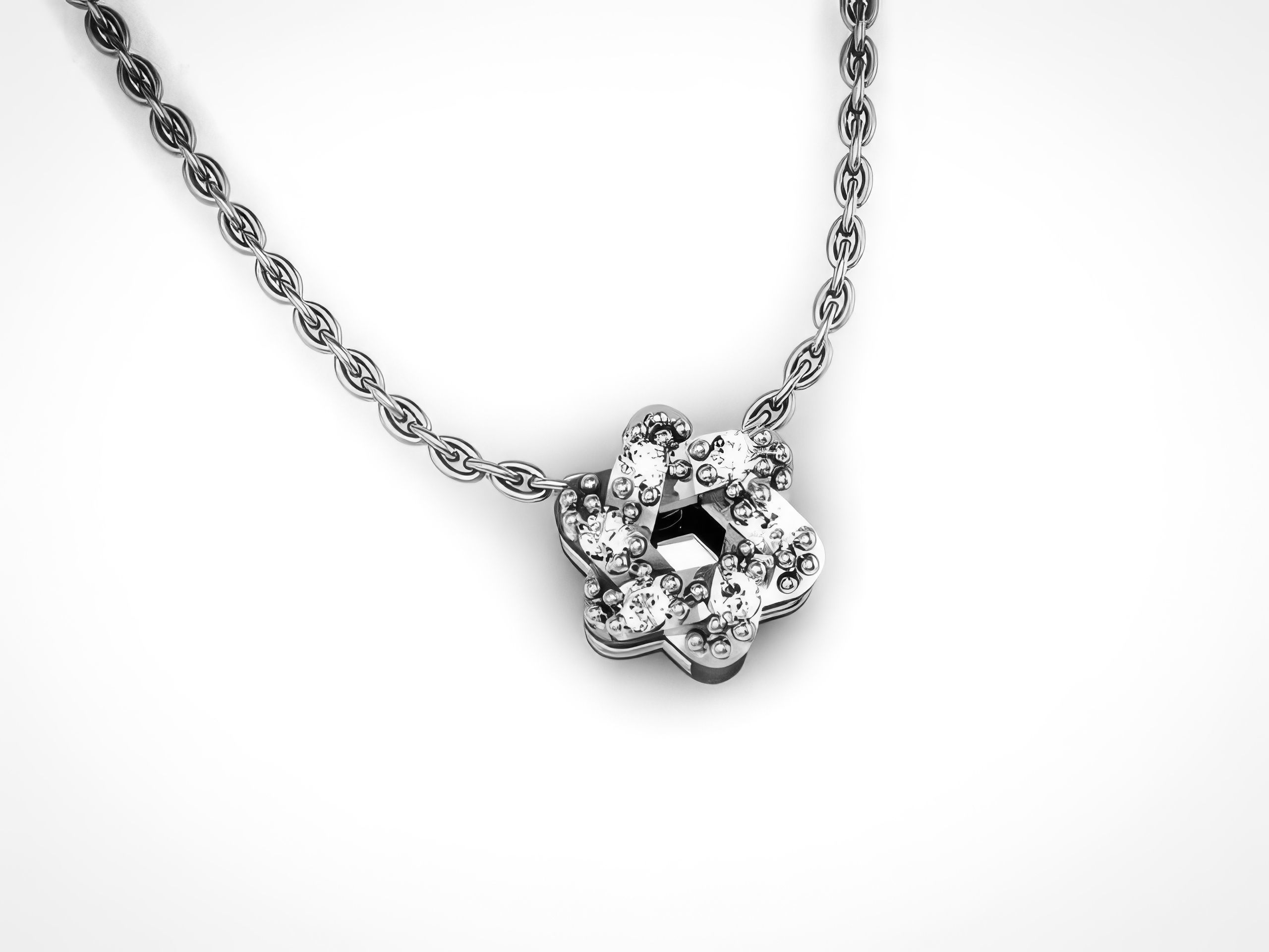 Star Diamond Charm Pendant 3dm render details 3D print model_2