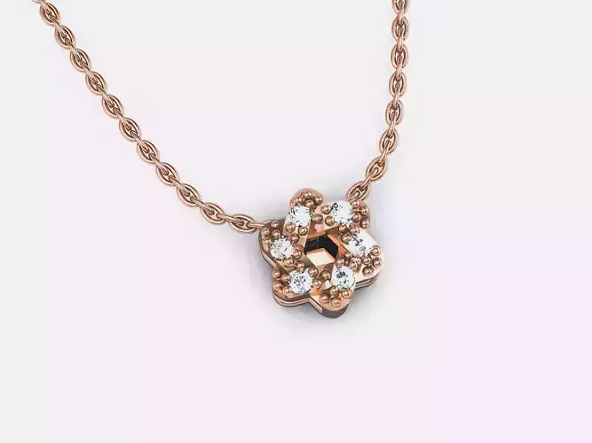 Star Diamond Charm Pendant 3dm render details