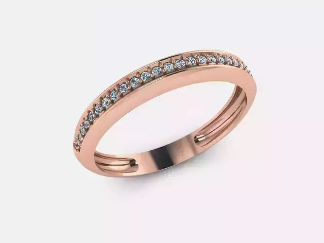 Women Diamond Band Ring 3dm render details