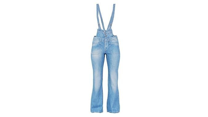 Jeans Salopet Long Low-poly 3D model