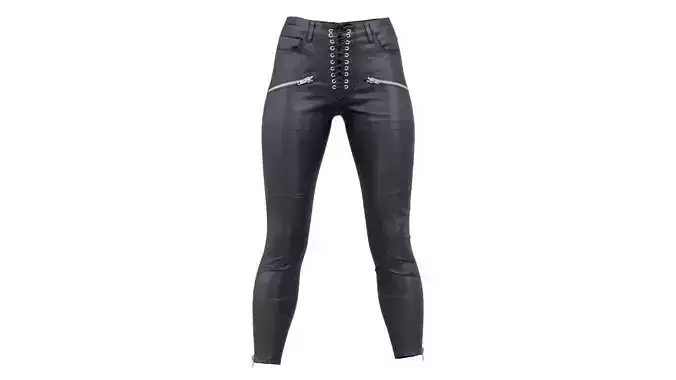 Laced Front Leather Trousers