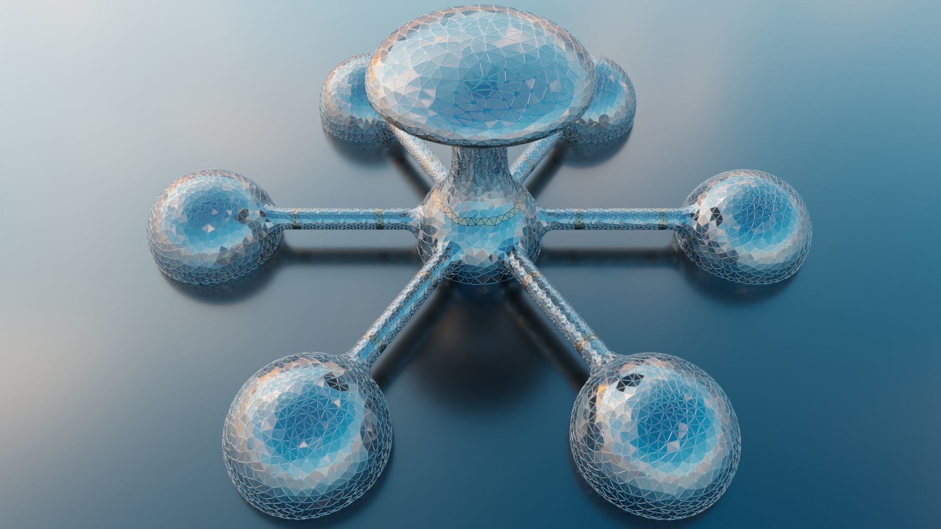 Sci Fi future Mars Base Glass City 3D model_3