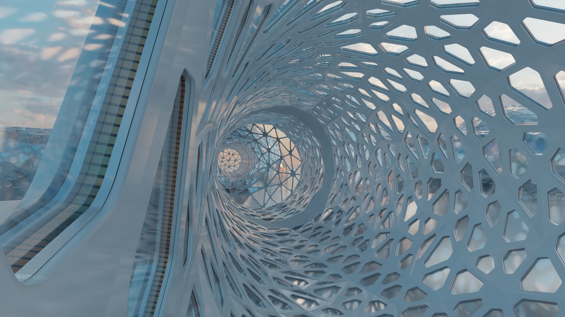 Sci Fi future Mars Base Glass City 3D model_8