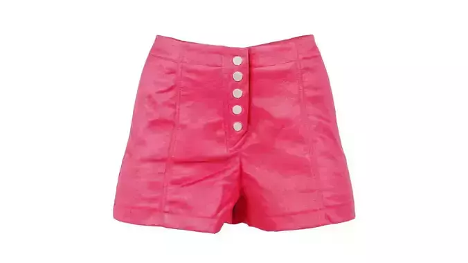 Leather Buttons Shorts