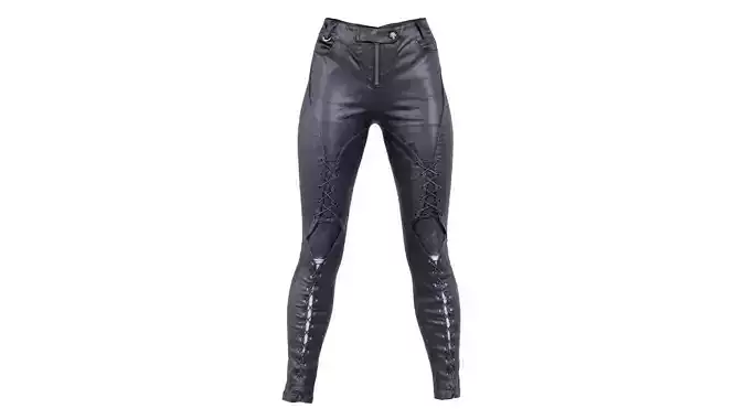 Leather Laced Shins Pants