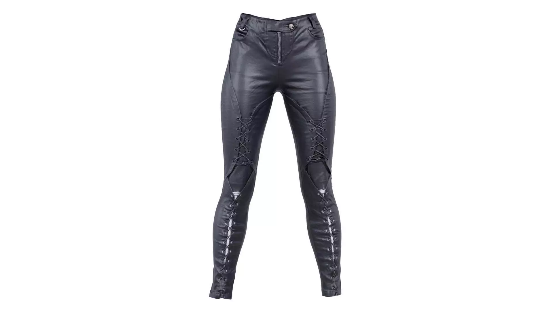 Leather Laced Shins Pants Low-poly 3D model