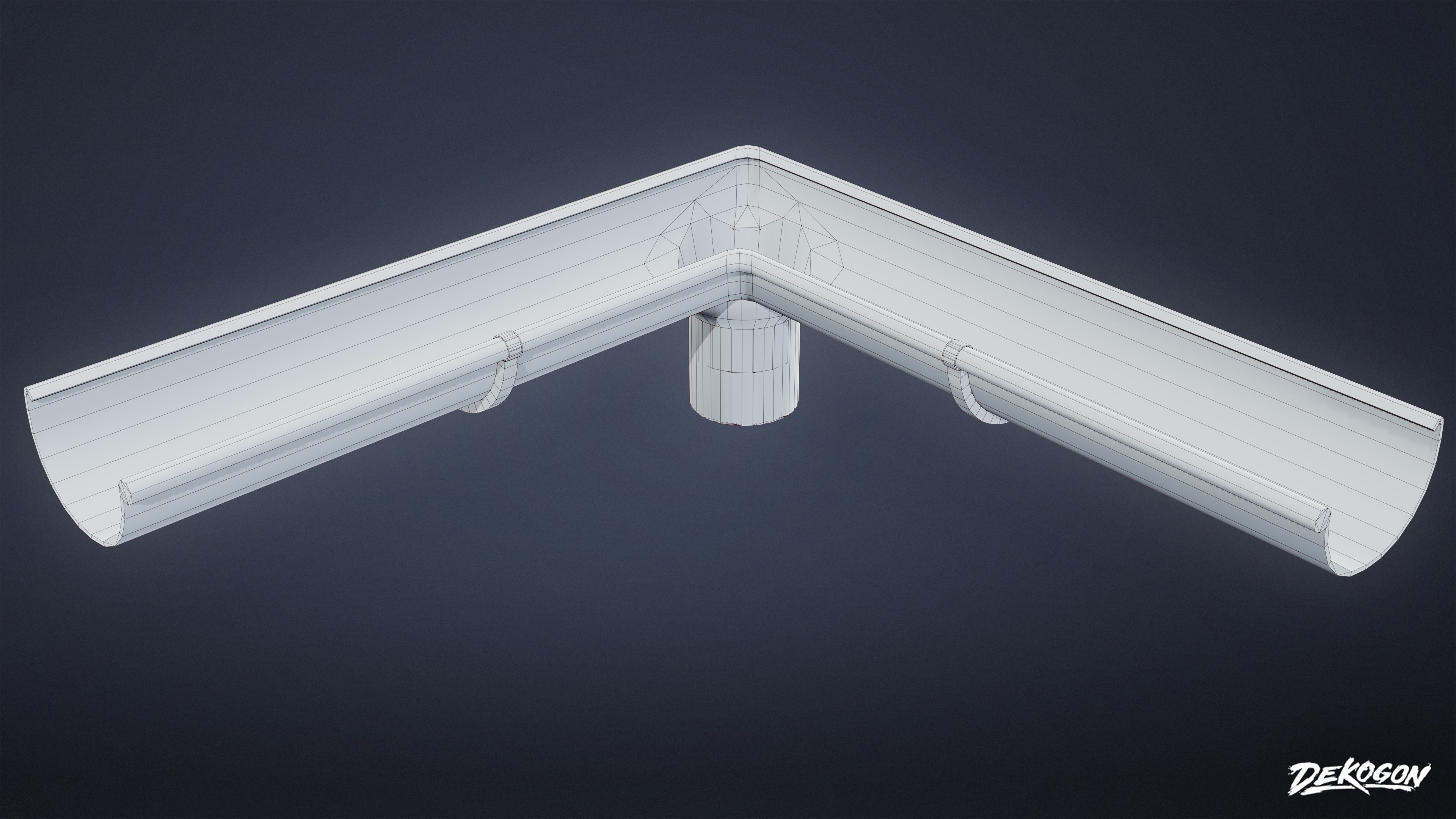 BUILDINGS - Gutters Modular 01 - LOW POLY AND NANITE Low-poly 3D model_9