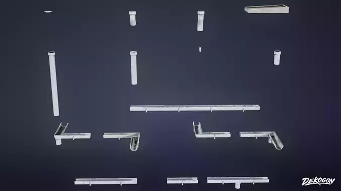 BUILDINGS - Gutters Modular 01 - LOW POLY AND NANITE