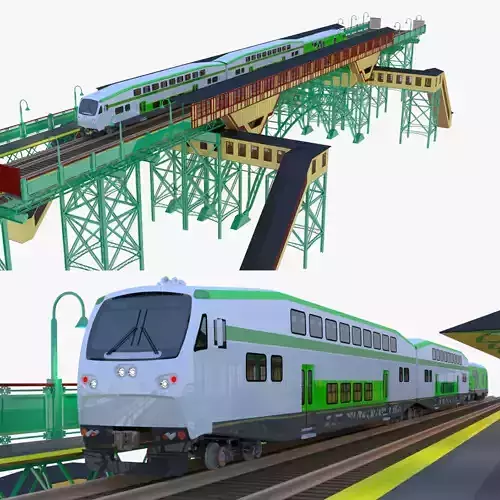 Station with BiLevel train