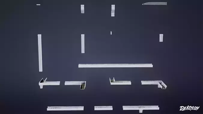 BUILDINGS - Gutters Modular 02 - LOW POLY AND NANITE