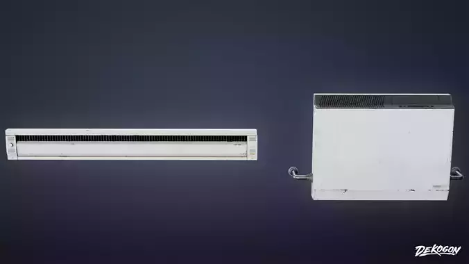 BUILDINGS - Heater Set 02 - LOW POLY AND NANITE Low-poly 3D model