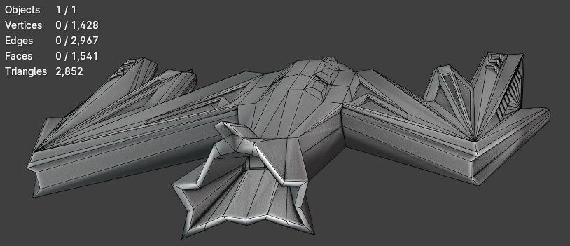 Fighter104 Low-poly 3D model_9