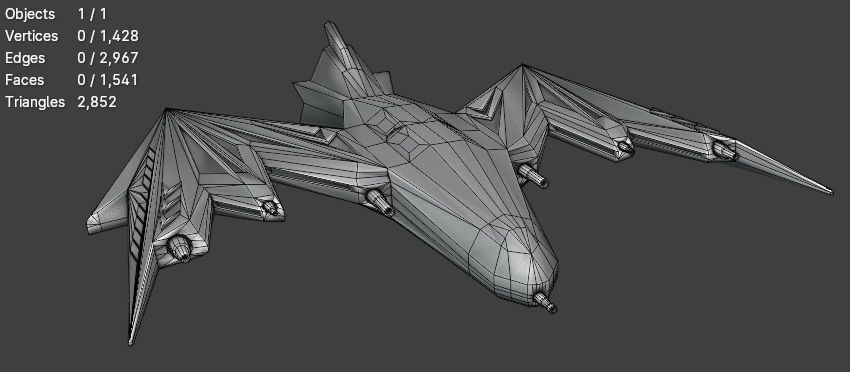 Fighter104 Low-poly 3D model_11