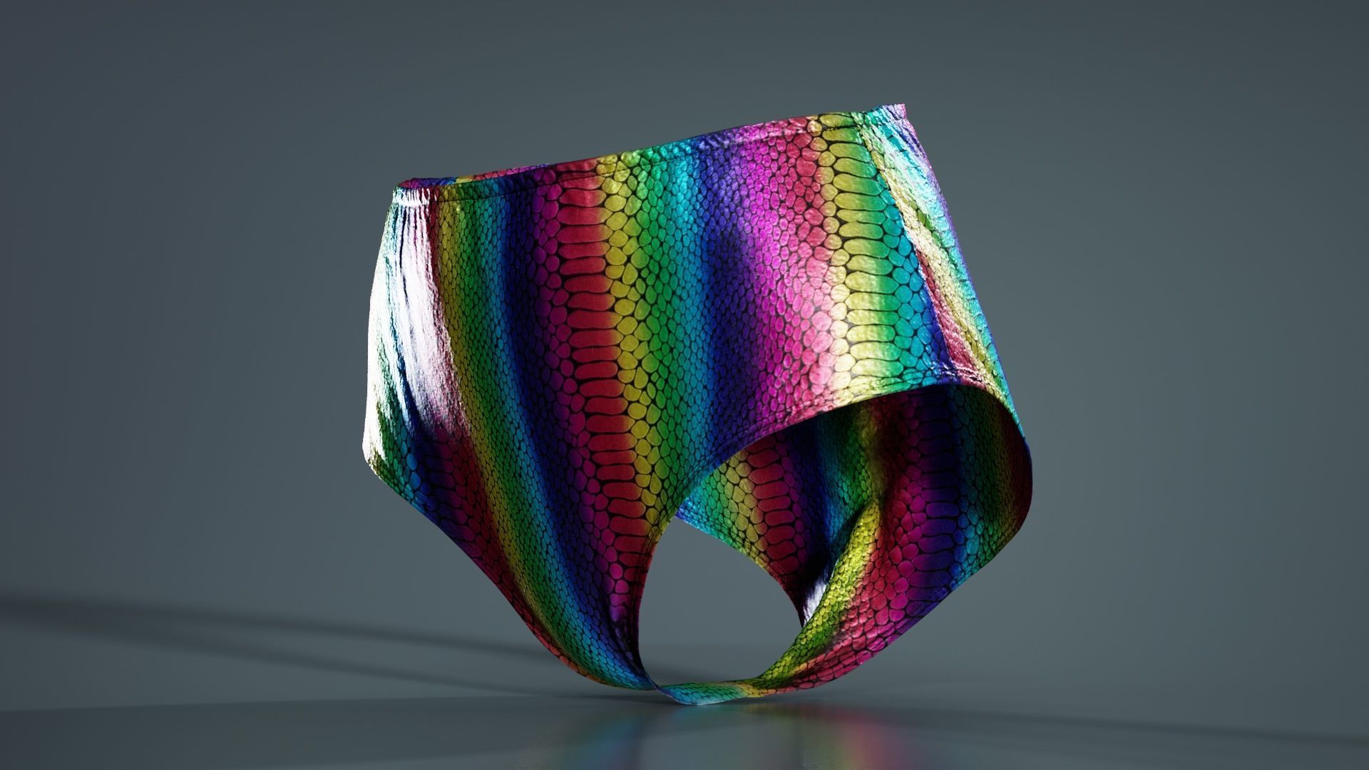 Rainbow Panties Low-poly 3D model_1