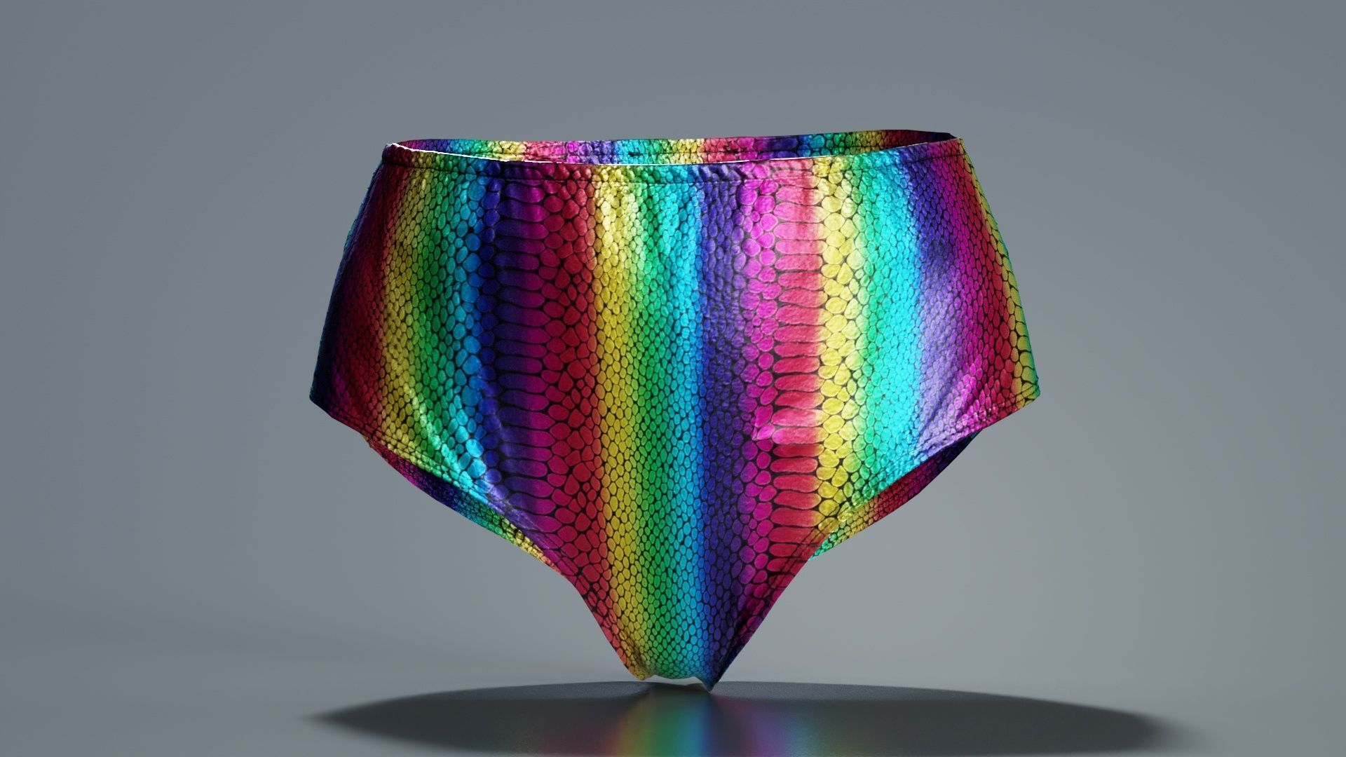 Rainbow Panties Low-poly 3D model_5