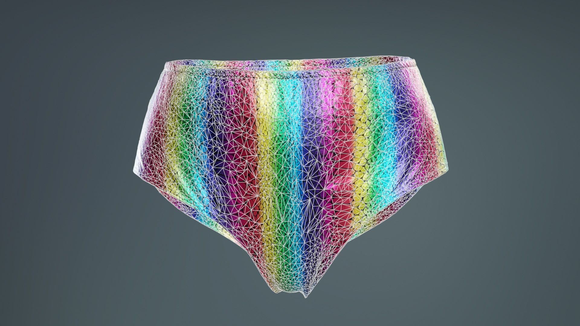 Rainbow Panties Low-poly 3D model_9