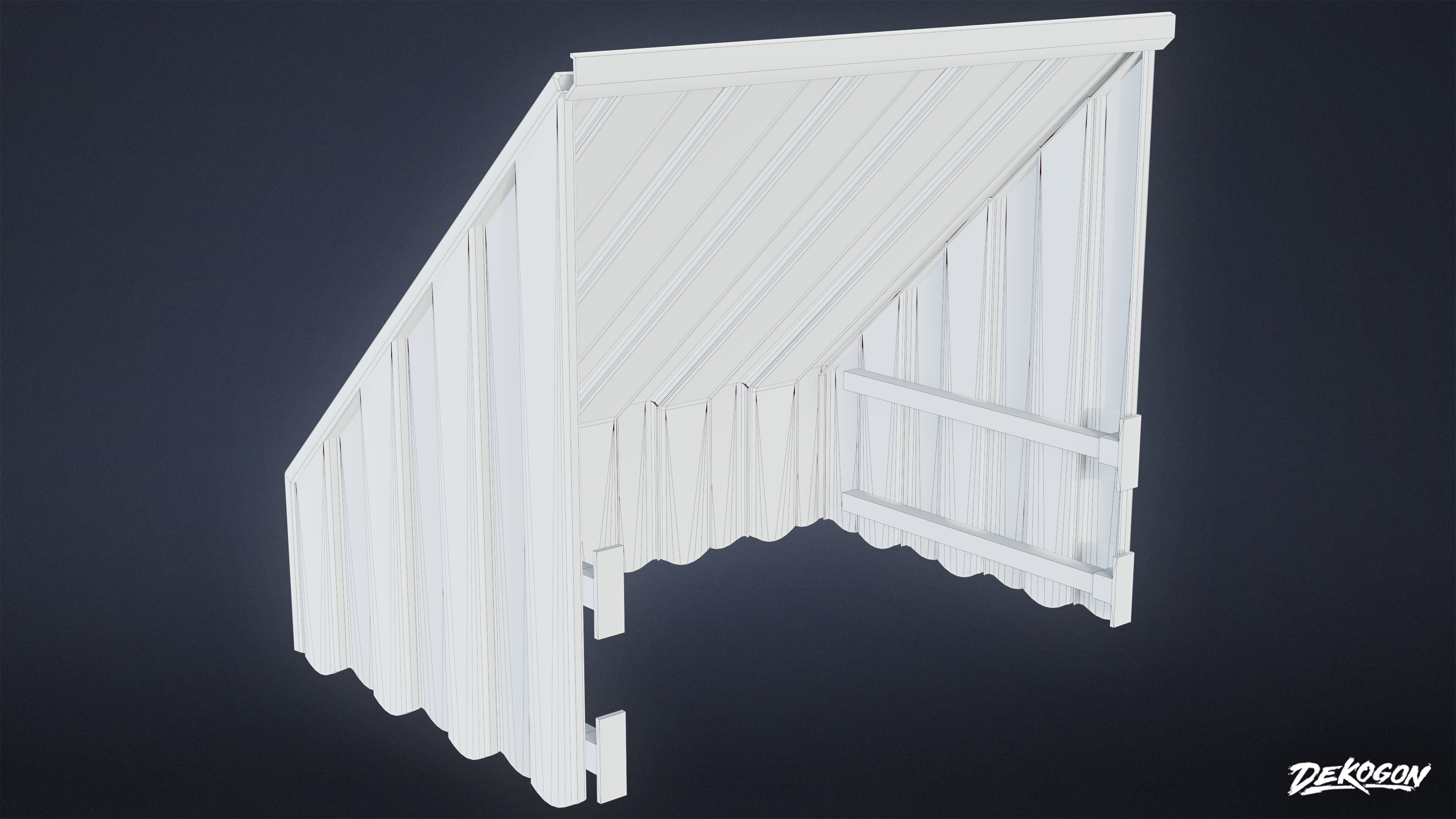 BUILDINGS - House Window Overhang 02 - LOW POLY AND NANITE Low-poly 3D model_9