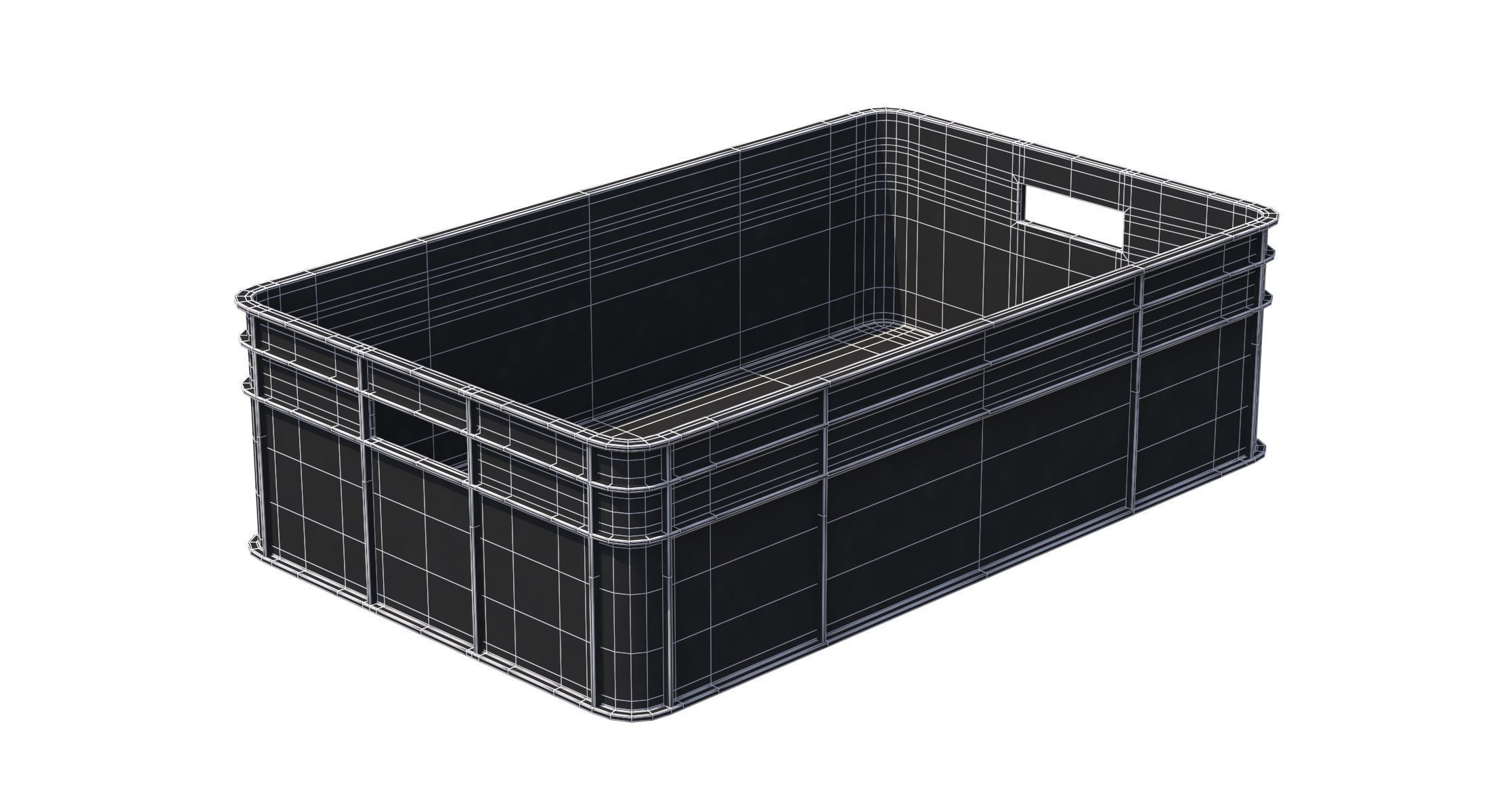Plastic Fruit Crate 3D model_6