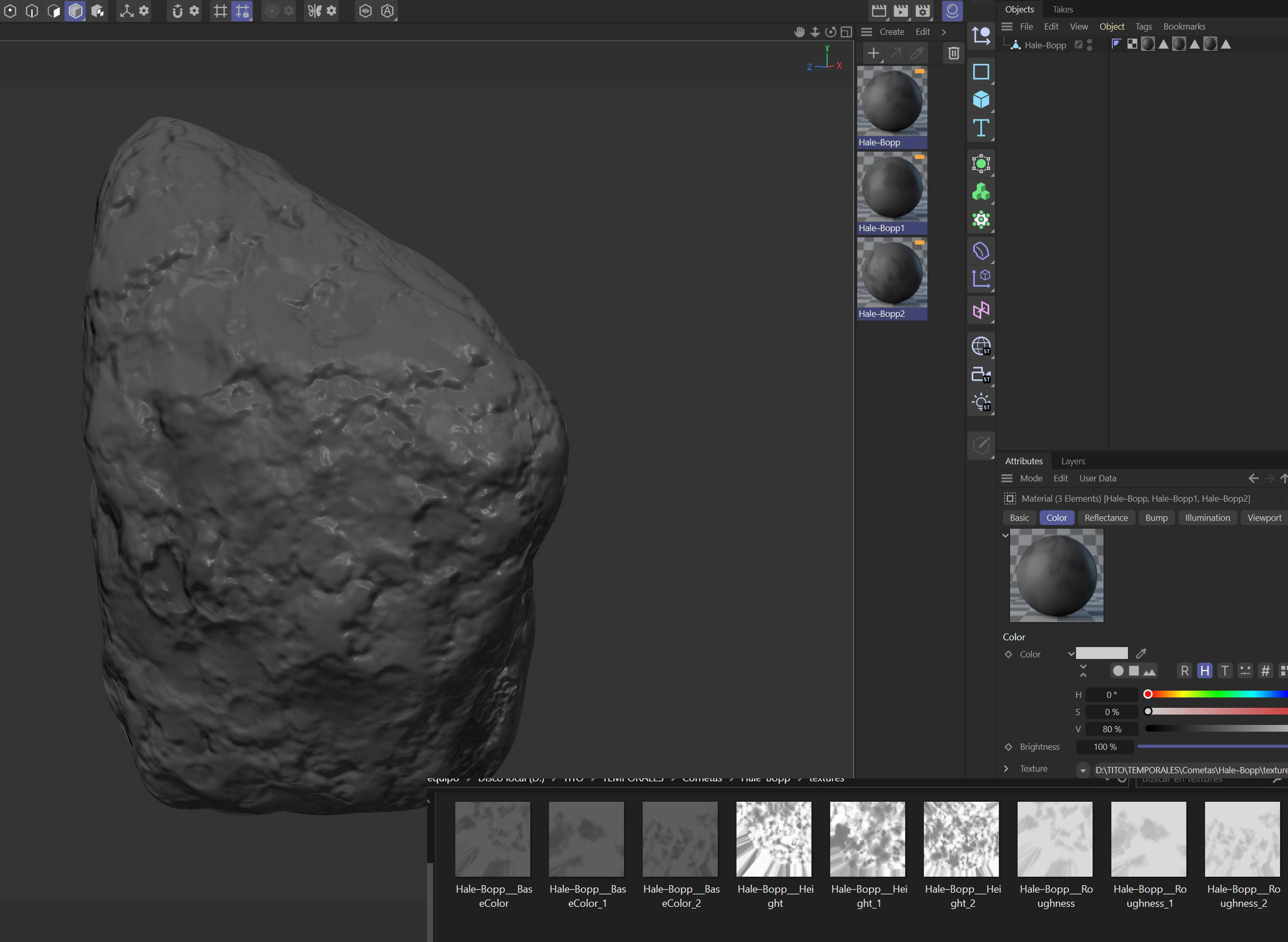 Hale Bopp Comet nucleus 3D model_10