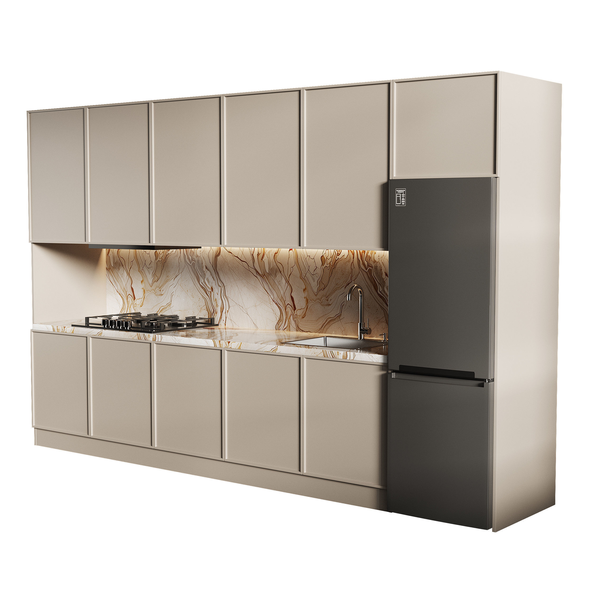 Modern kitchen 14 3D model_2