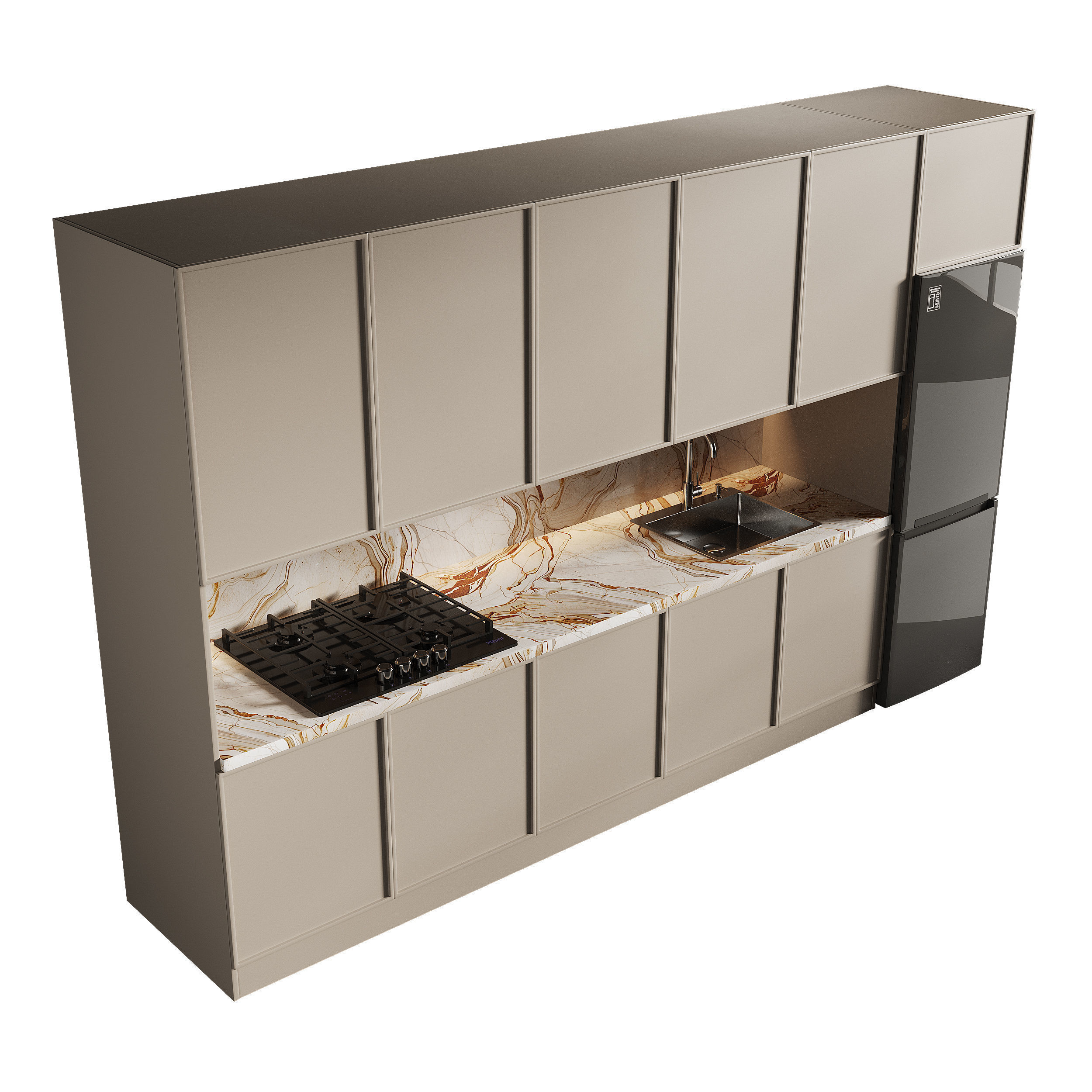 Modern kitchen 14 3D model_4