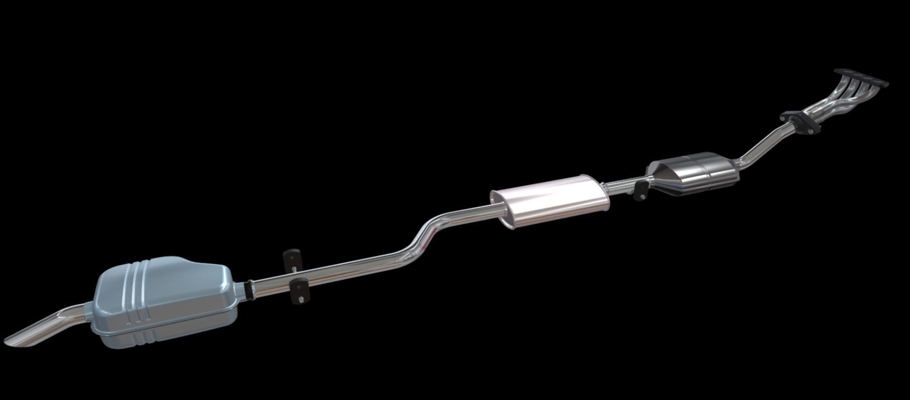 Full-exhaust-system 3D model_2