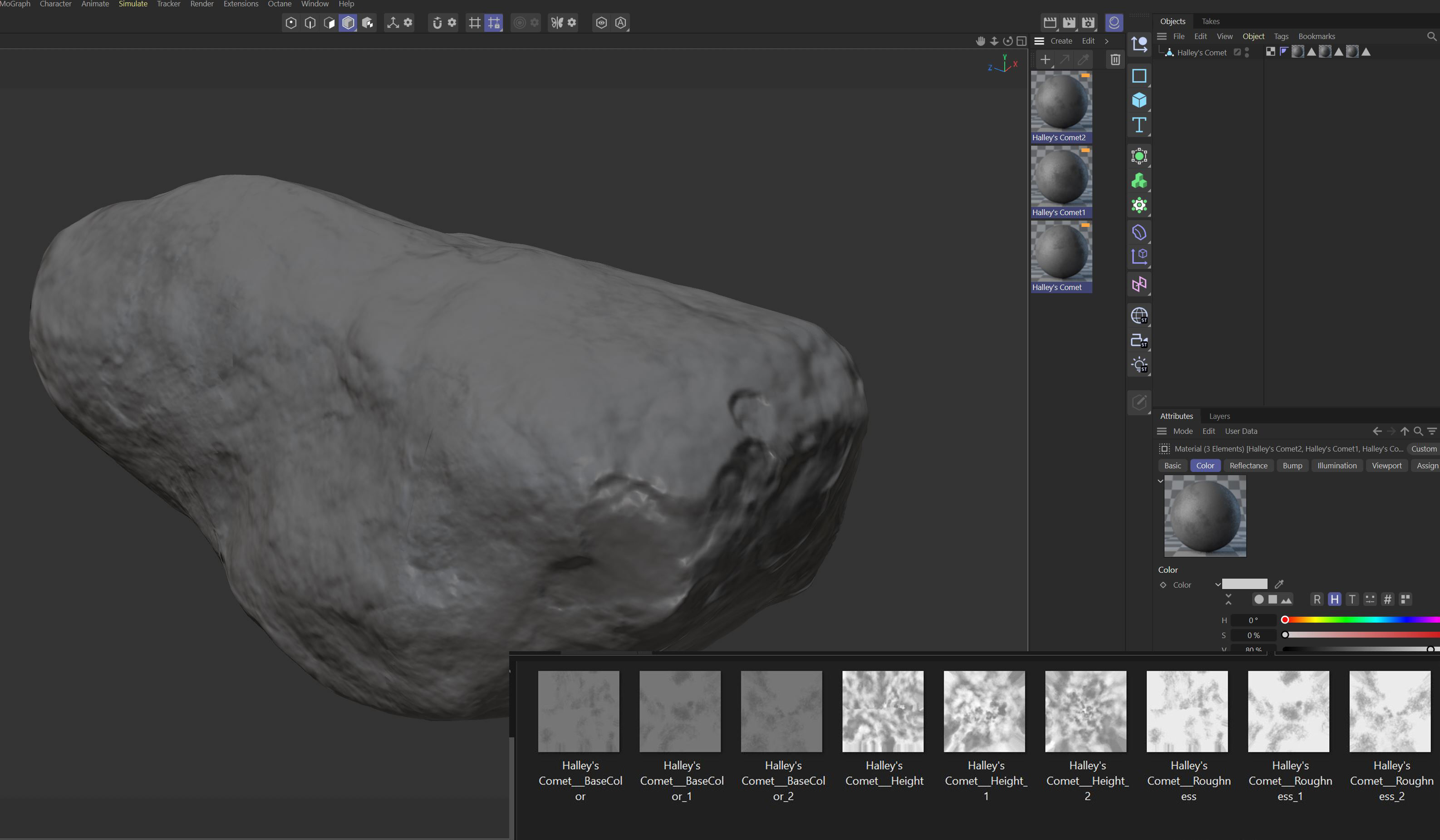 Halleys Comet nucleus 3D model_11