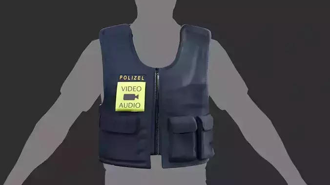 German Police Tactical Vest Bayern Polizei Edition GTA or FIVEM  Low-poly 3D model