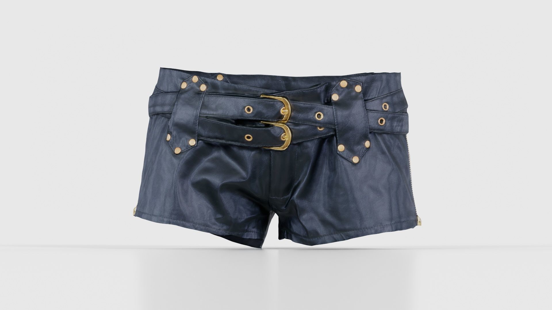 Tiny Leather Short Gold Low-poly 3D model_15