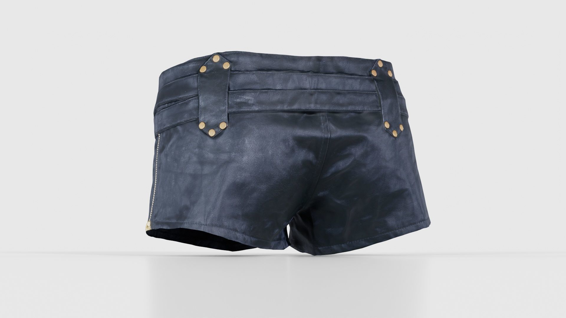 Tiny Leather Short Gold Low-poly 3D model_22